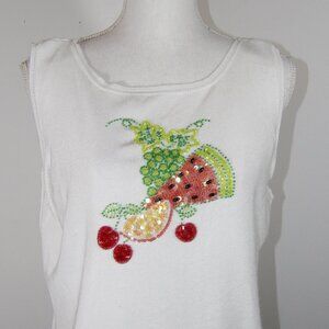 Sleeveless Sweater Beaded Fruit